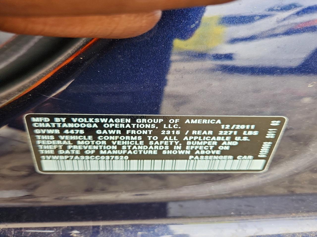 2012 VOLKSWAGEN PASSAT SE photo 34