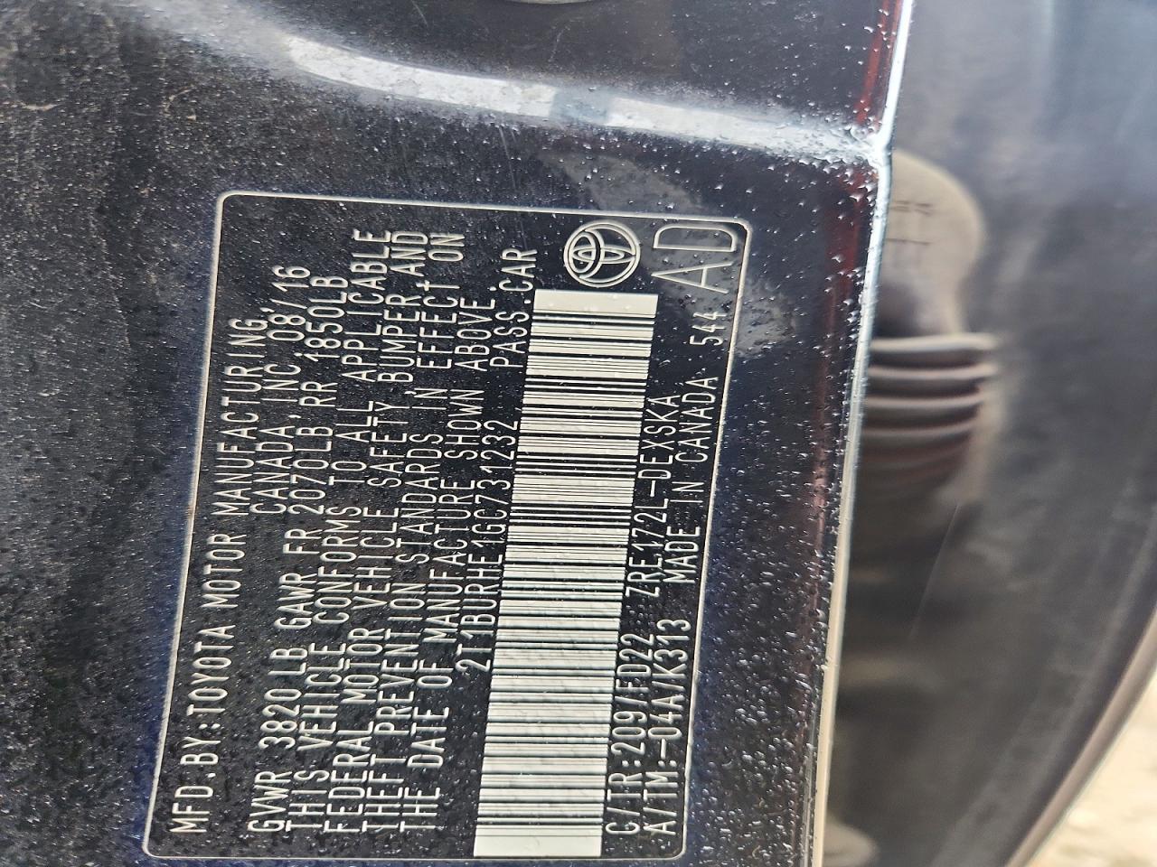 2016 TOYOTA COROLLA S PLUS photo 25