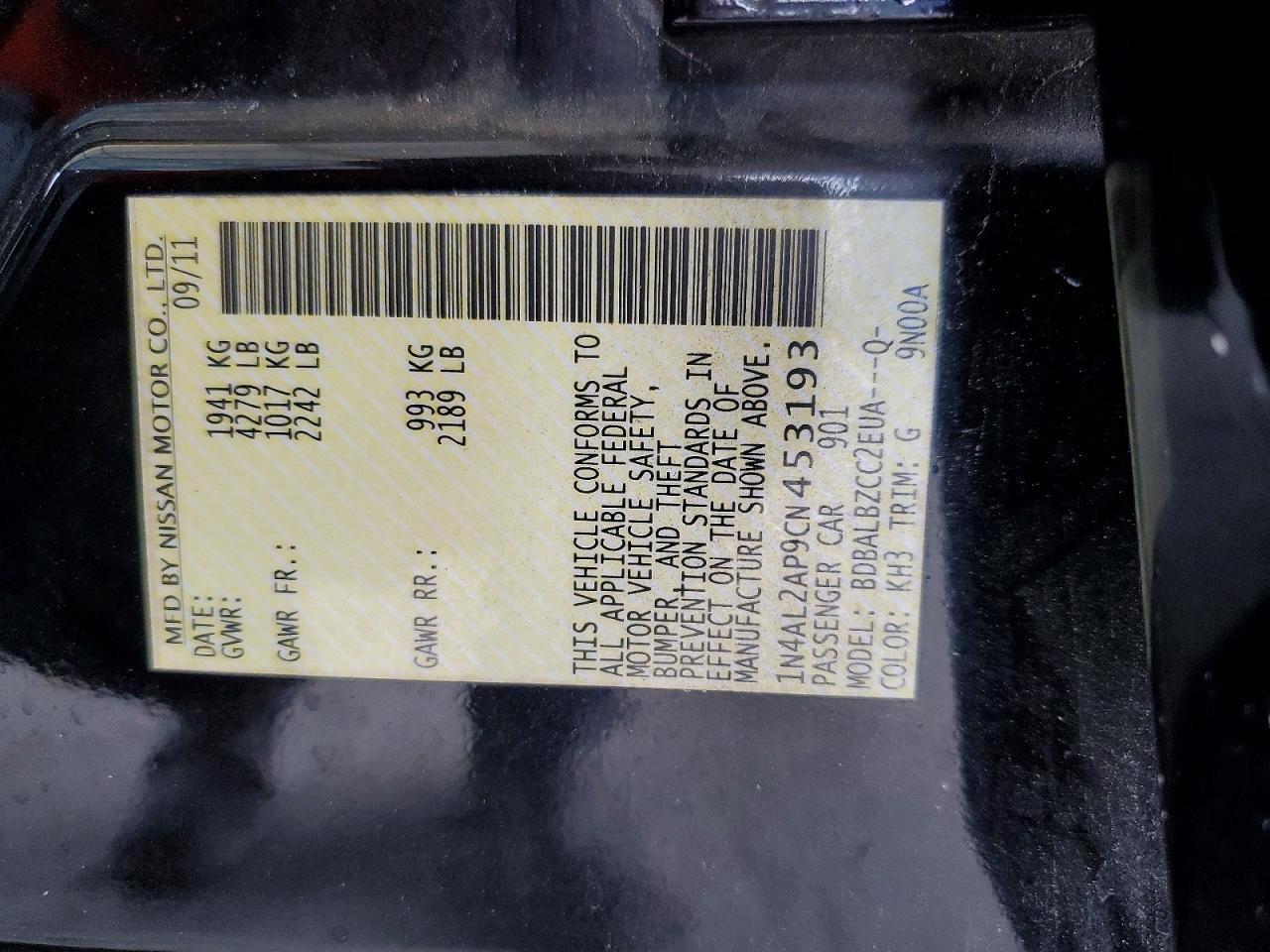 2012 NISSAN ALTIMA 2.5 photo 23