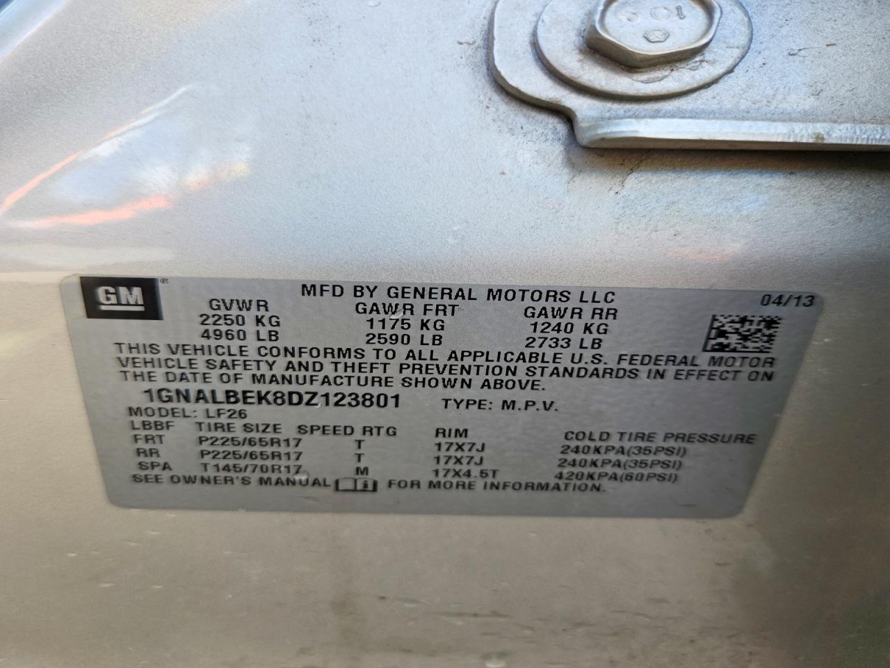 2013 CHEVROLET EQUINOX LS photo 34