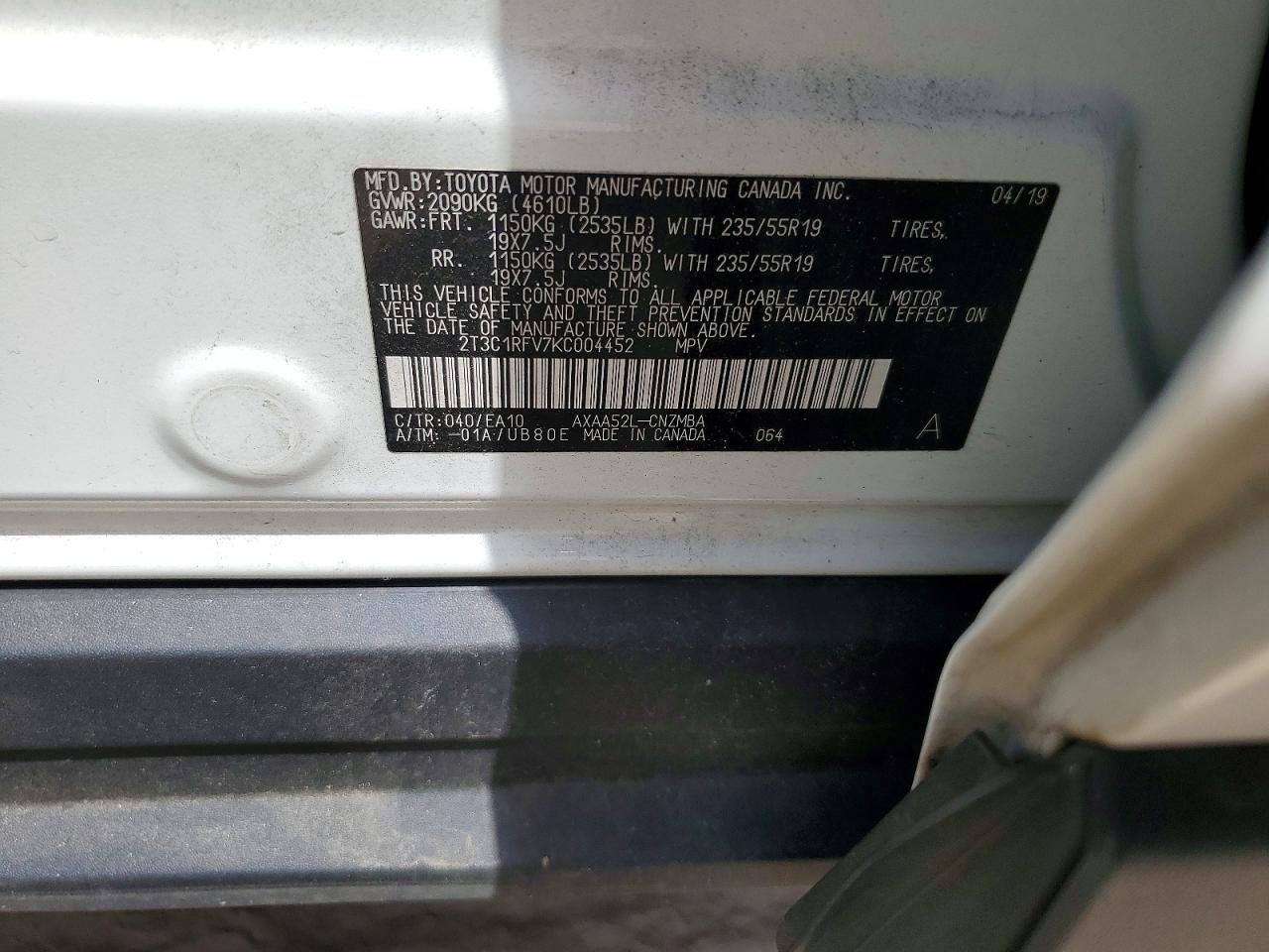 2019 TOYOTA RAV4 XLE PREMIUM photo 34