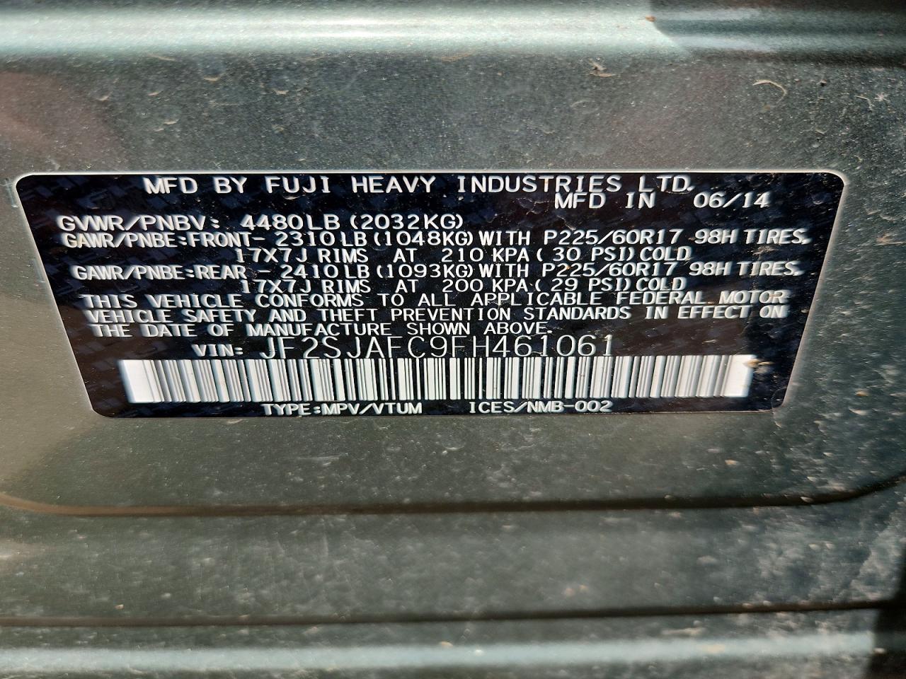 2015 SUBARU FORESTER 2.5I PREMIUM photo 23