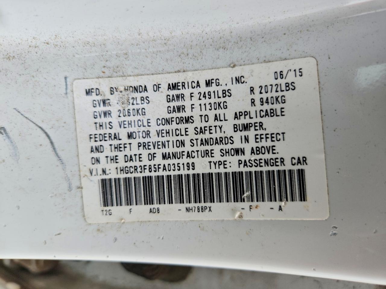 2015 HONDA ACCORD EXL photo 37