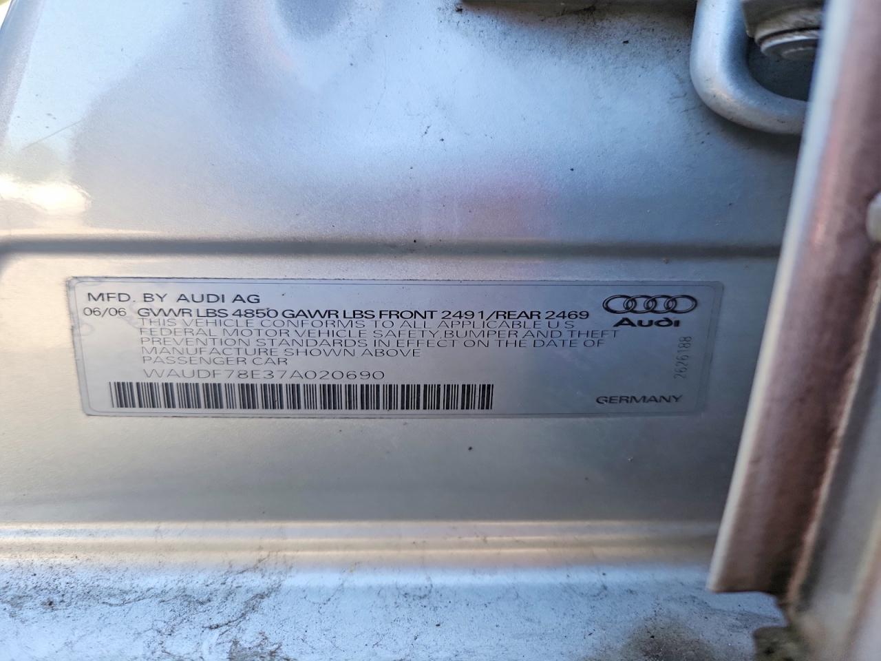 2007 AUDI A4 2.0T QUATTRO photo 34