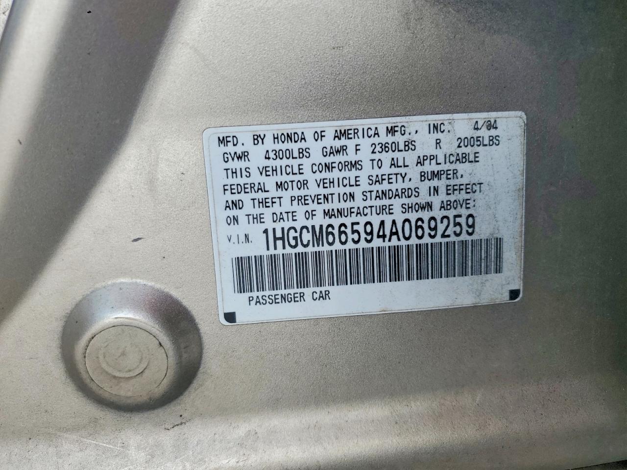 2004 HONDA ACCORD EX photo 34