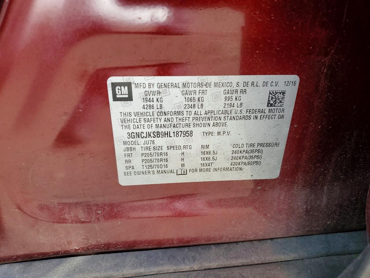 2017 CHEVROLET TRAX LS photo 34