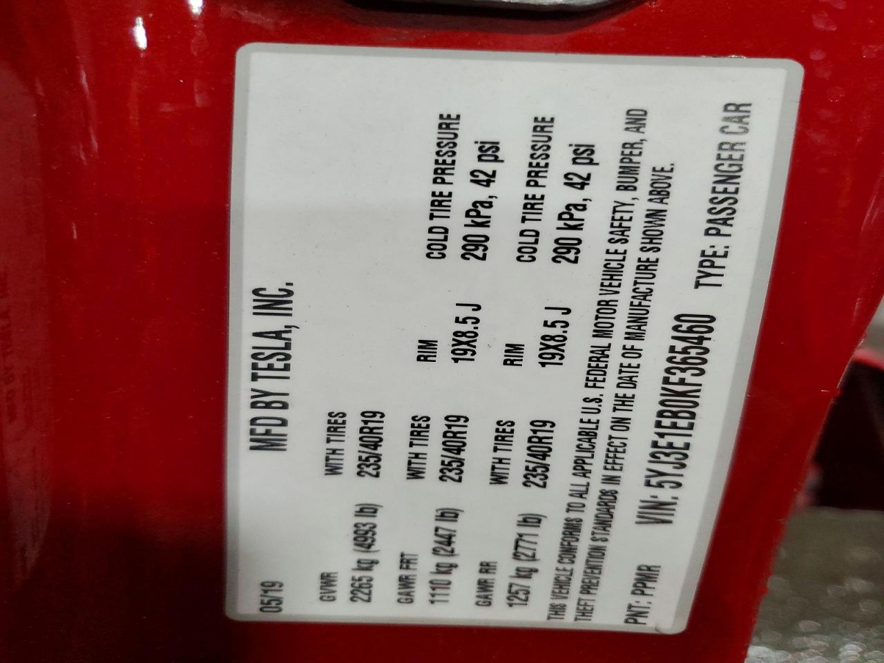 2019 TESLA MODEL 3 photo 34