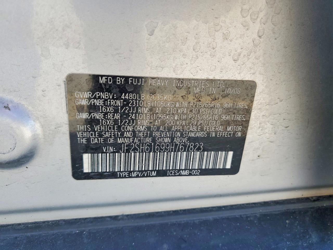 2009 SUBARU FORESTER 2.5X photo 13