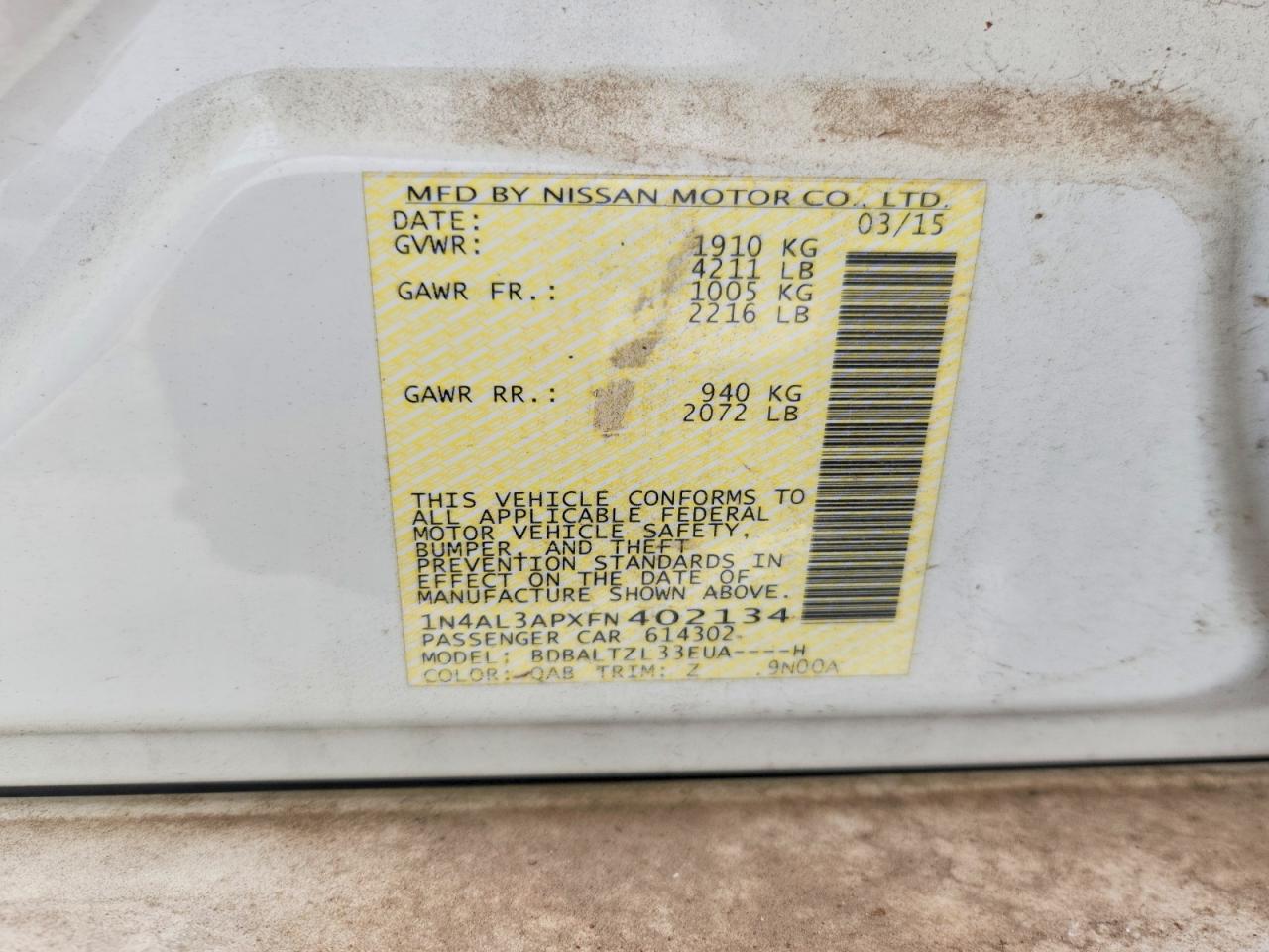 2015 NISSAN ALTIMA 2.5 SL photo 34