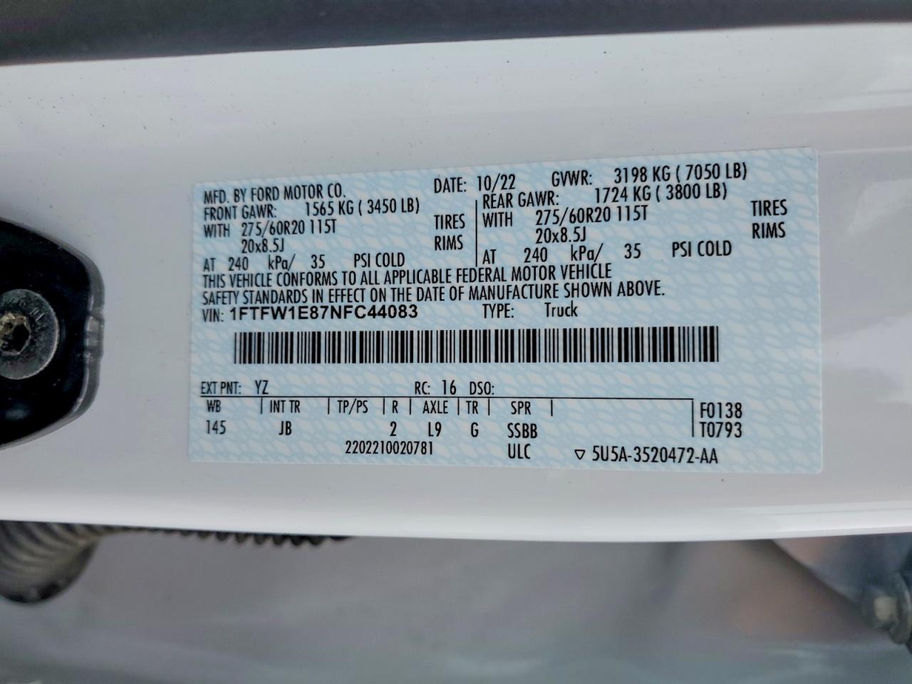 2022 FORD F150 SUPERCREW photo 34