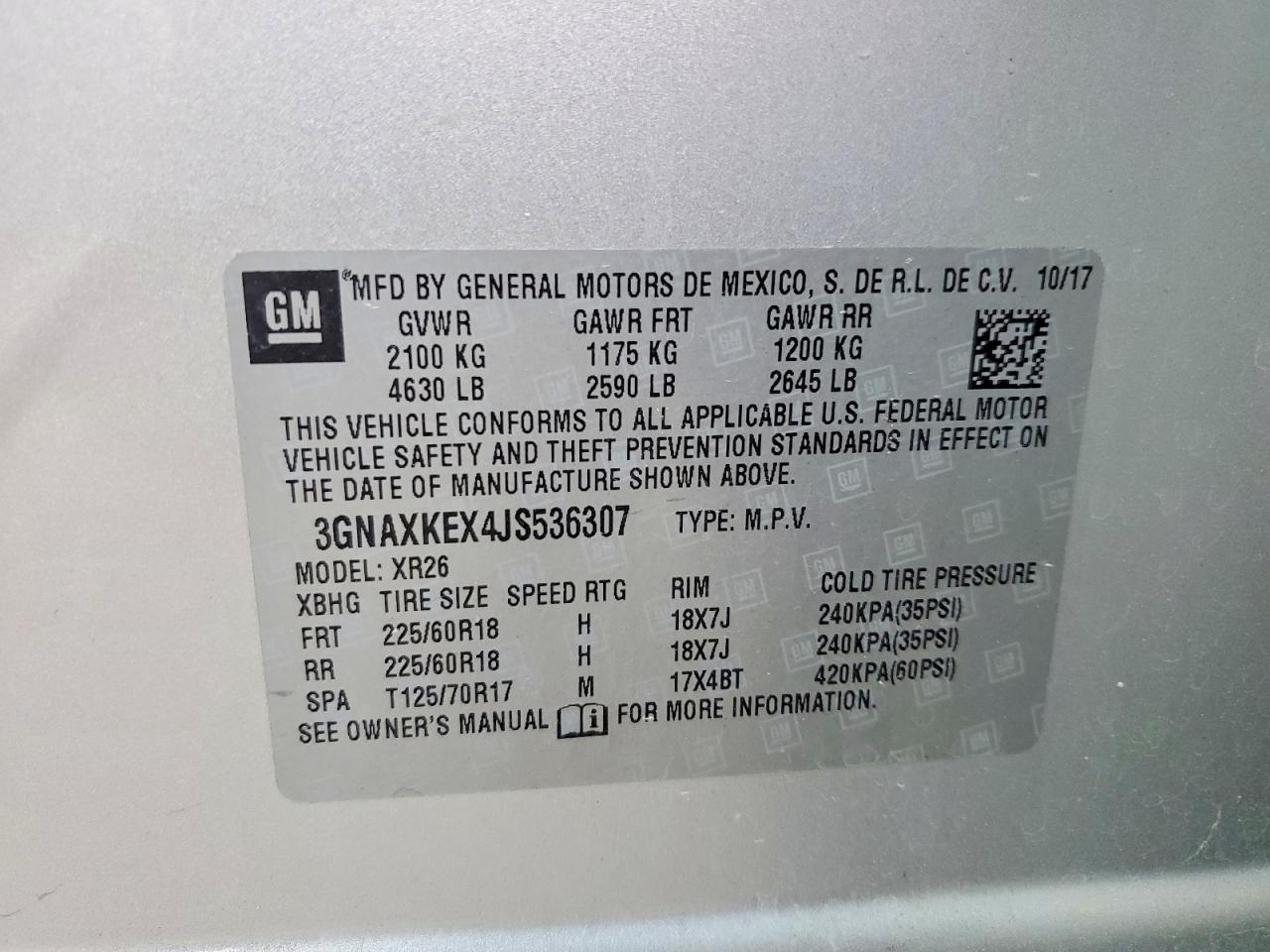 2018 CHEVROLET EQUINOX LT photo 34