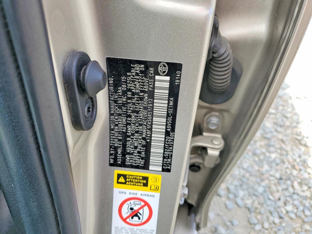 2016 TOYOTA CAMRY LE photo 12