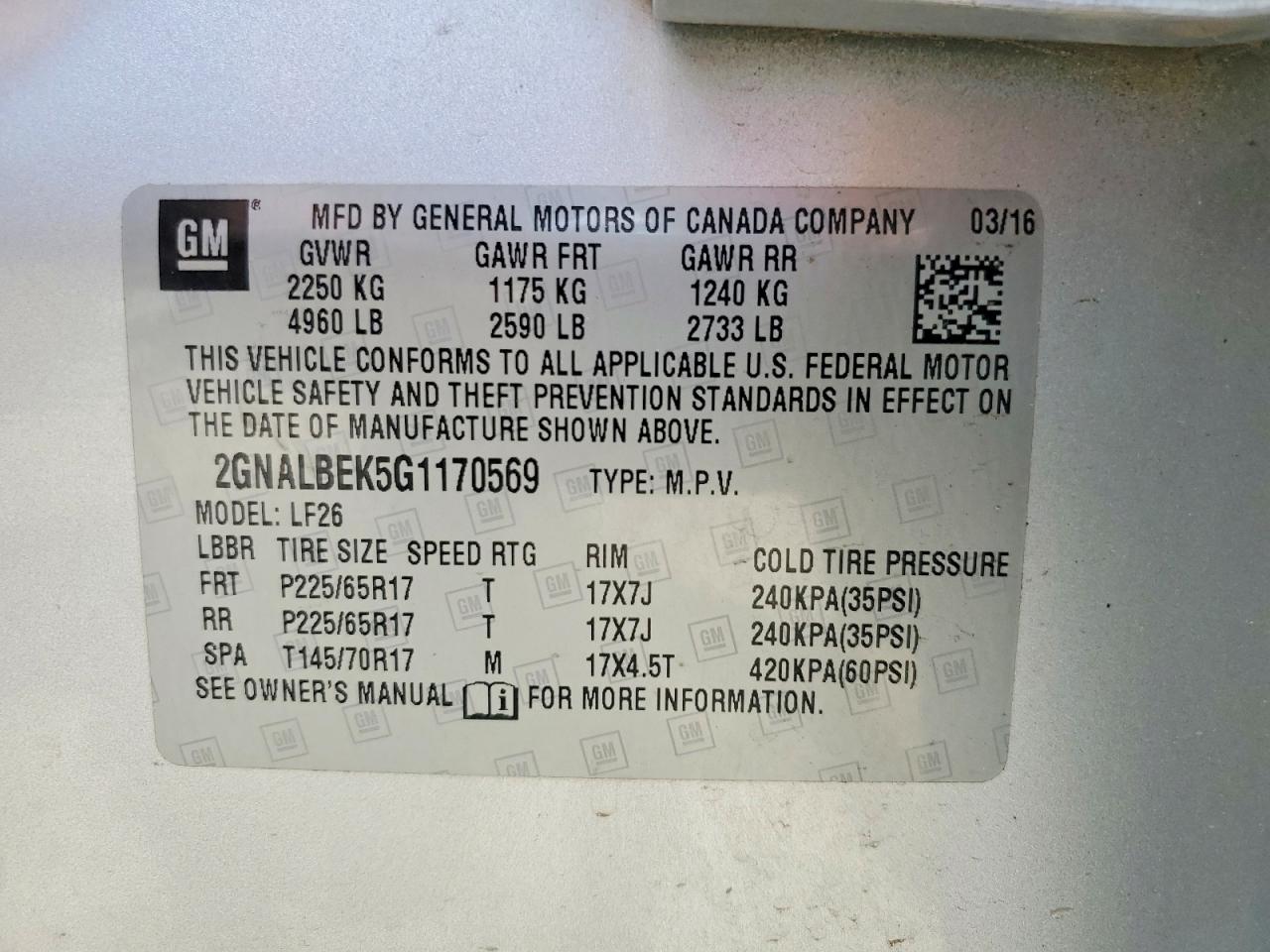 2016 CHEVROLET EQUINOX LS photo 23