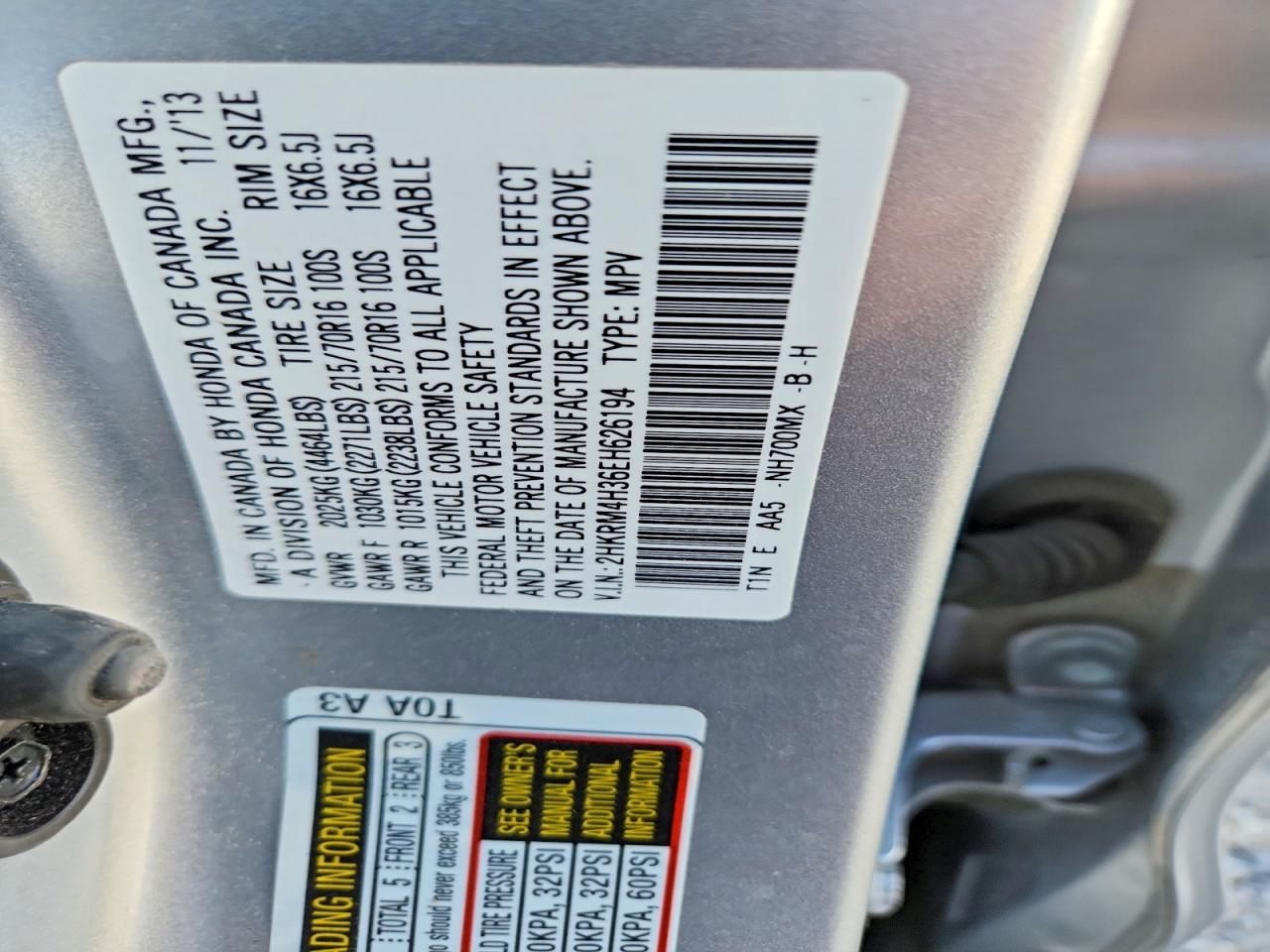 2014 HONDA CR-V LX photo 34