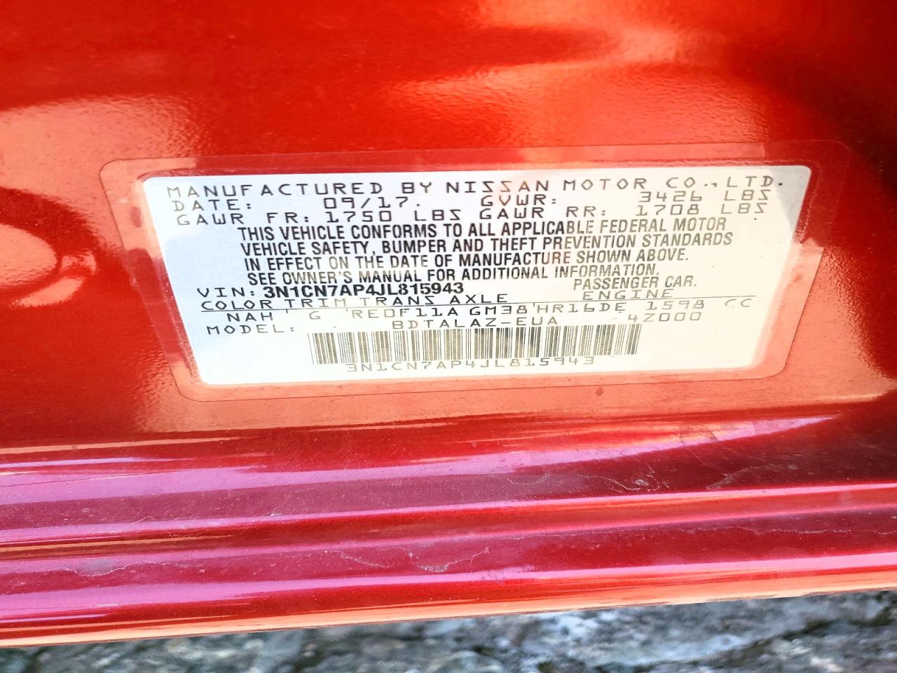 2018 NISSAN VERSA S PLUS photo 23