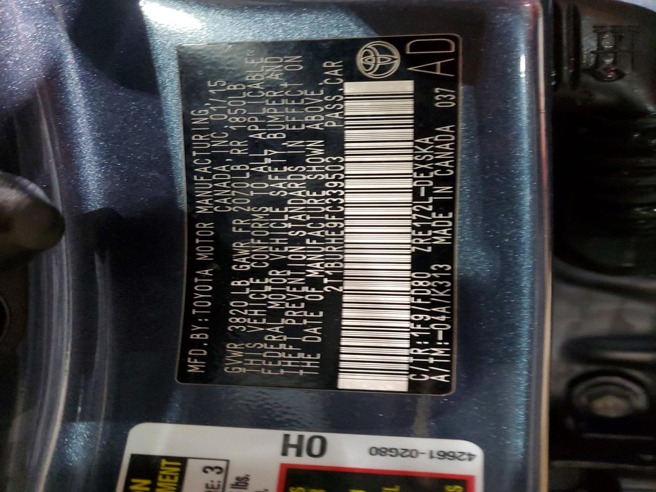 2015 TOYOTA COROLLA S PLUS photo 23