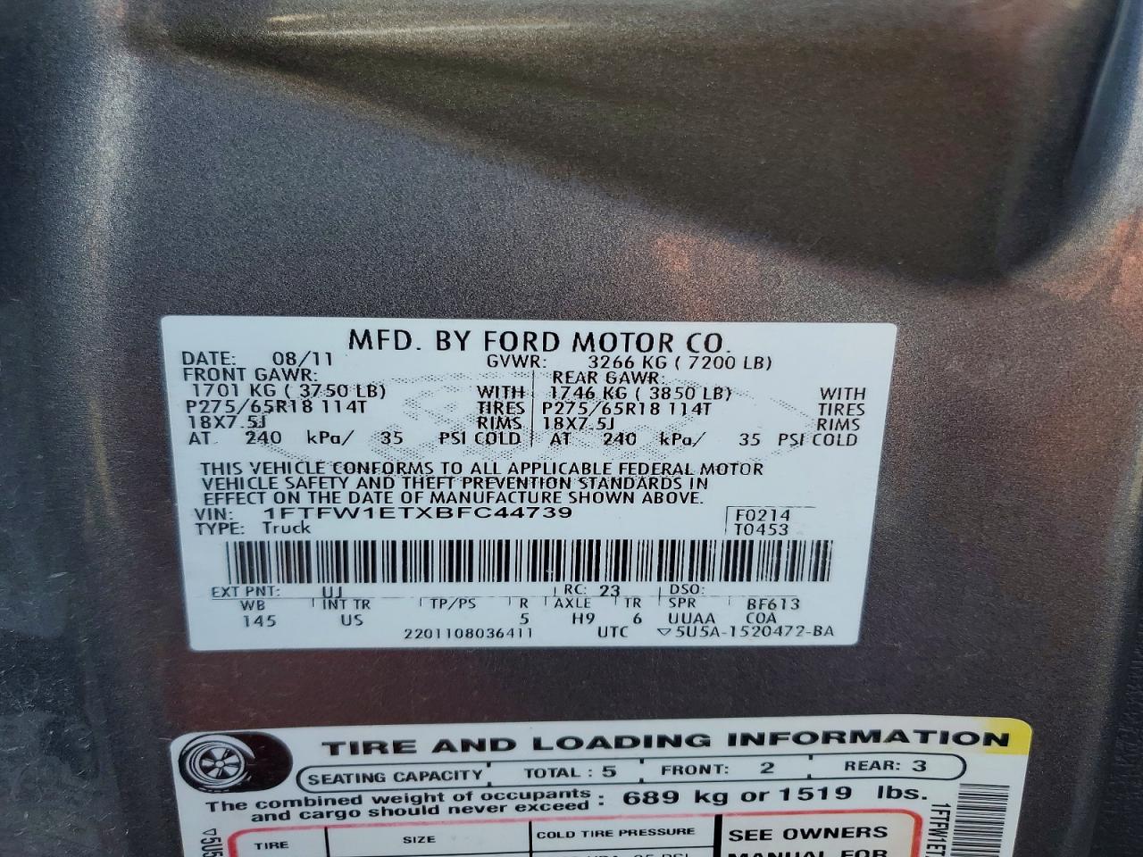 2011 FORD F150 SUPERCREW photo 23
