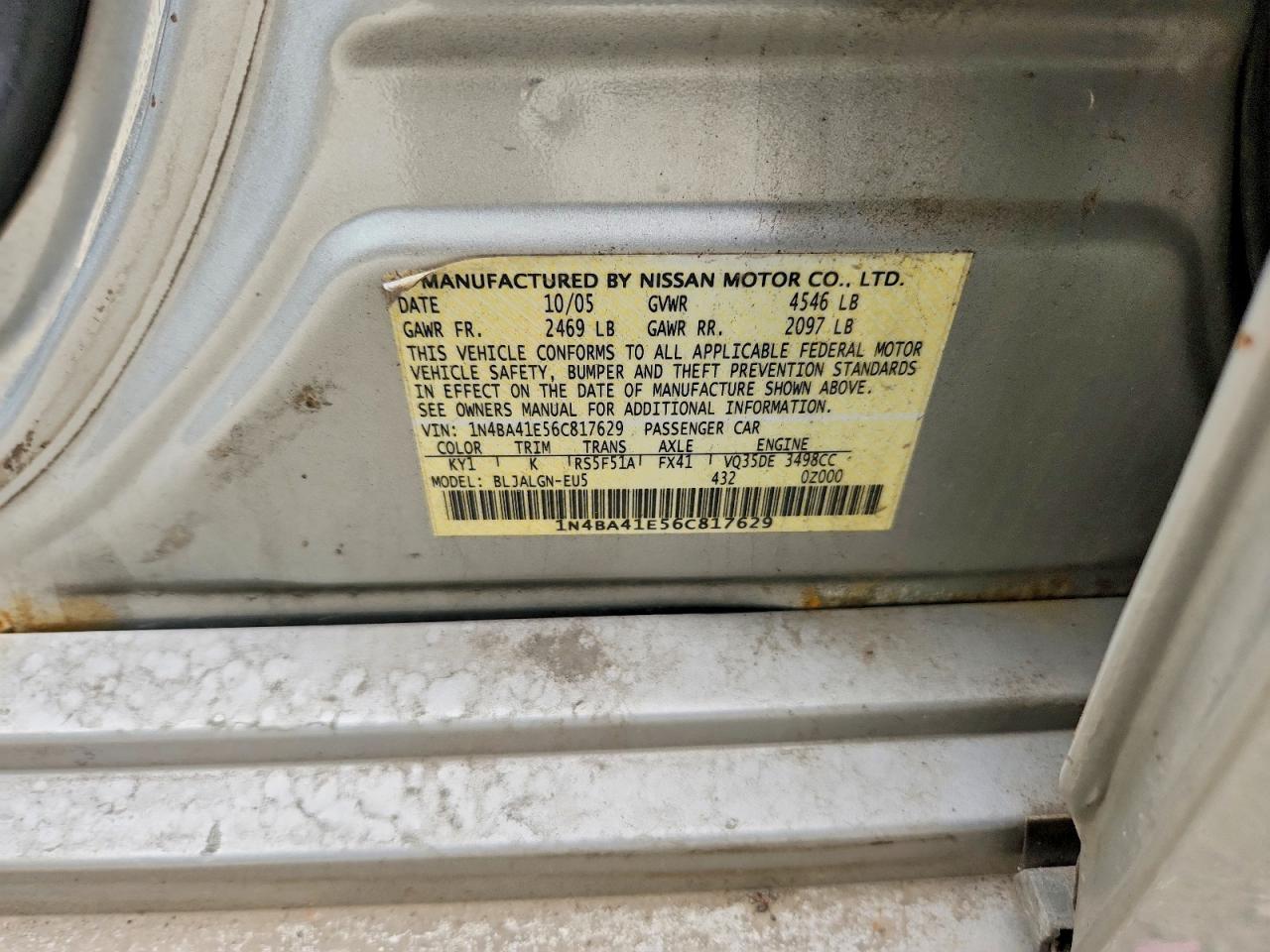 2006 NISSAN MAXIMA 3.5 SE photo 23