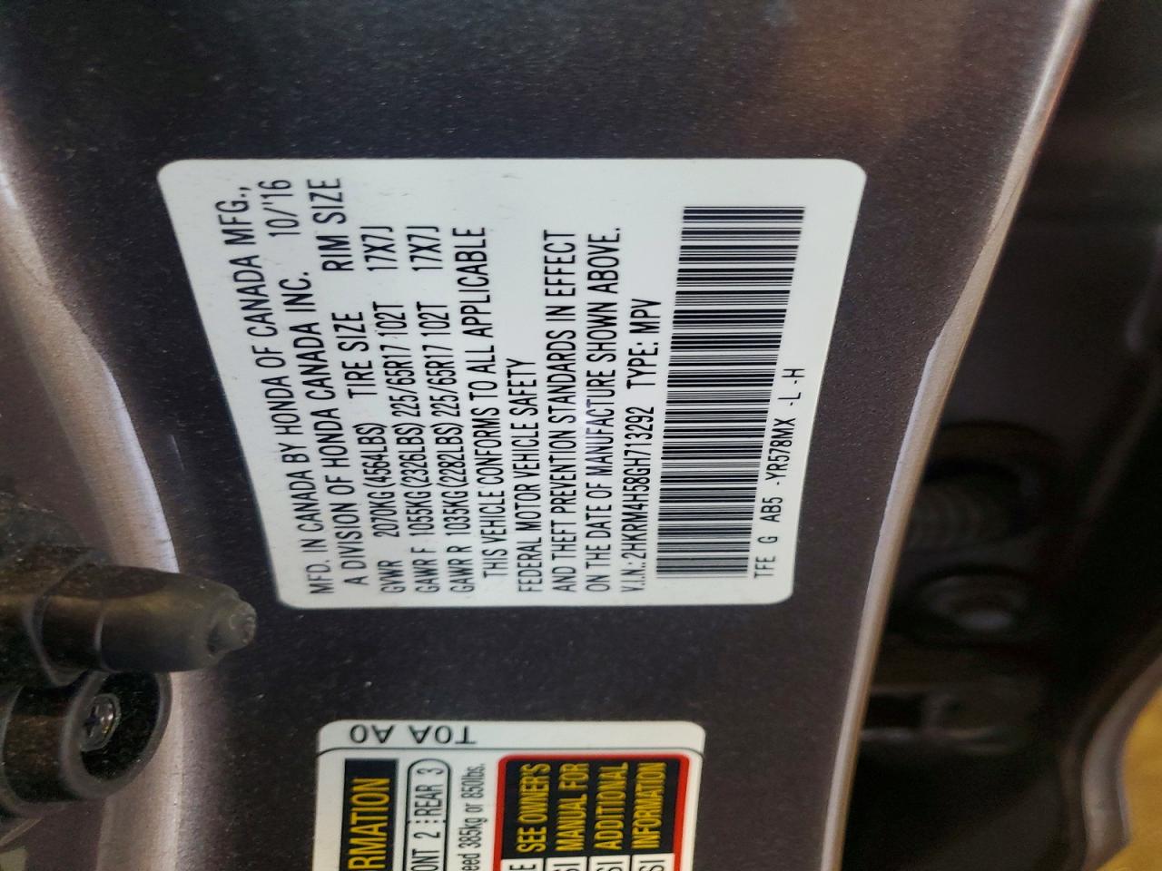2016 HONDA CR-V EX photo 37