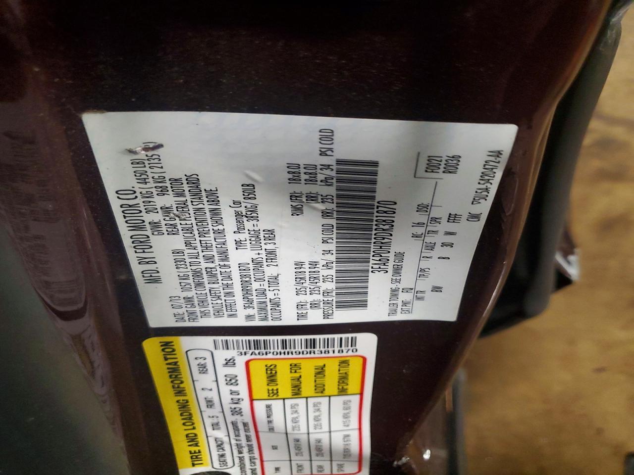 2013 FORD FUSION SE photo 23