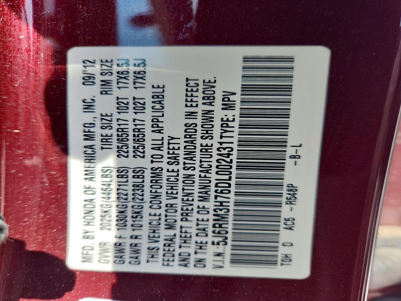 2013 HONDA CR-V EXL photo 40