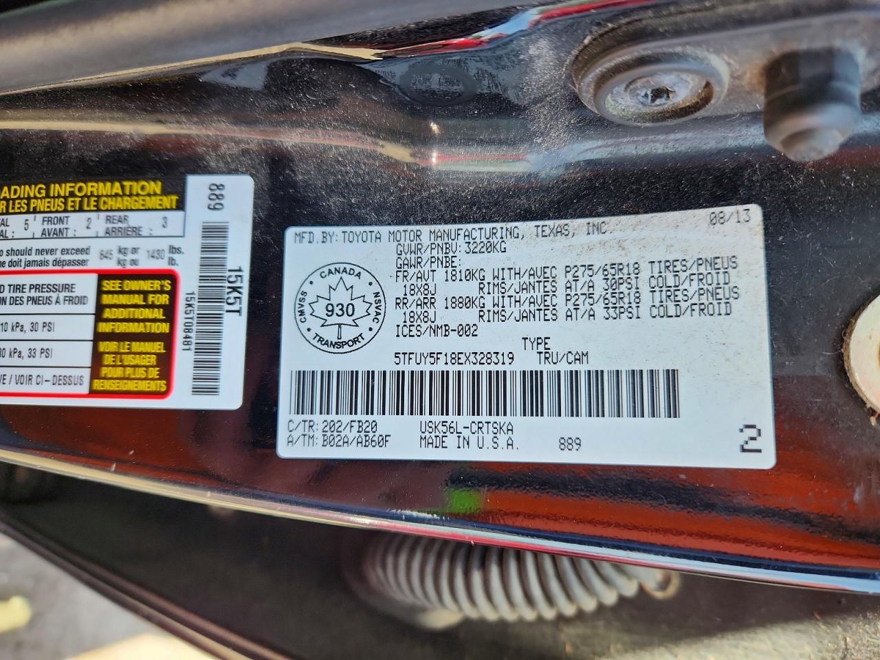 2014 TOYOTA TUNDRA SR photo 34