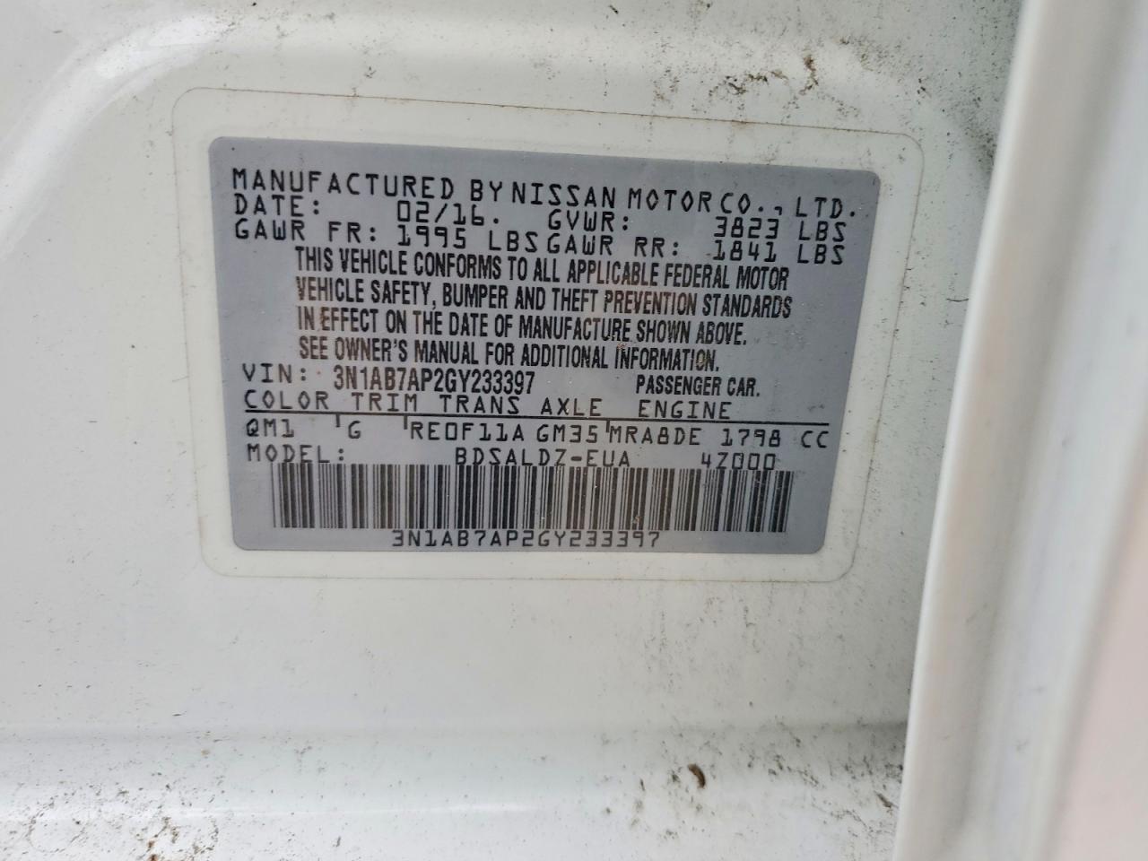 2016 NISSAN SENTRA SV photo 25