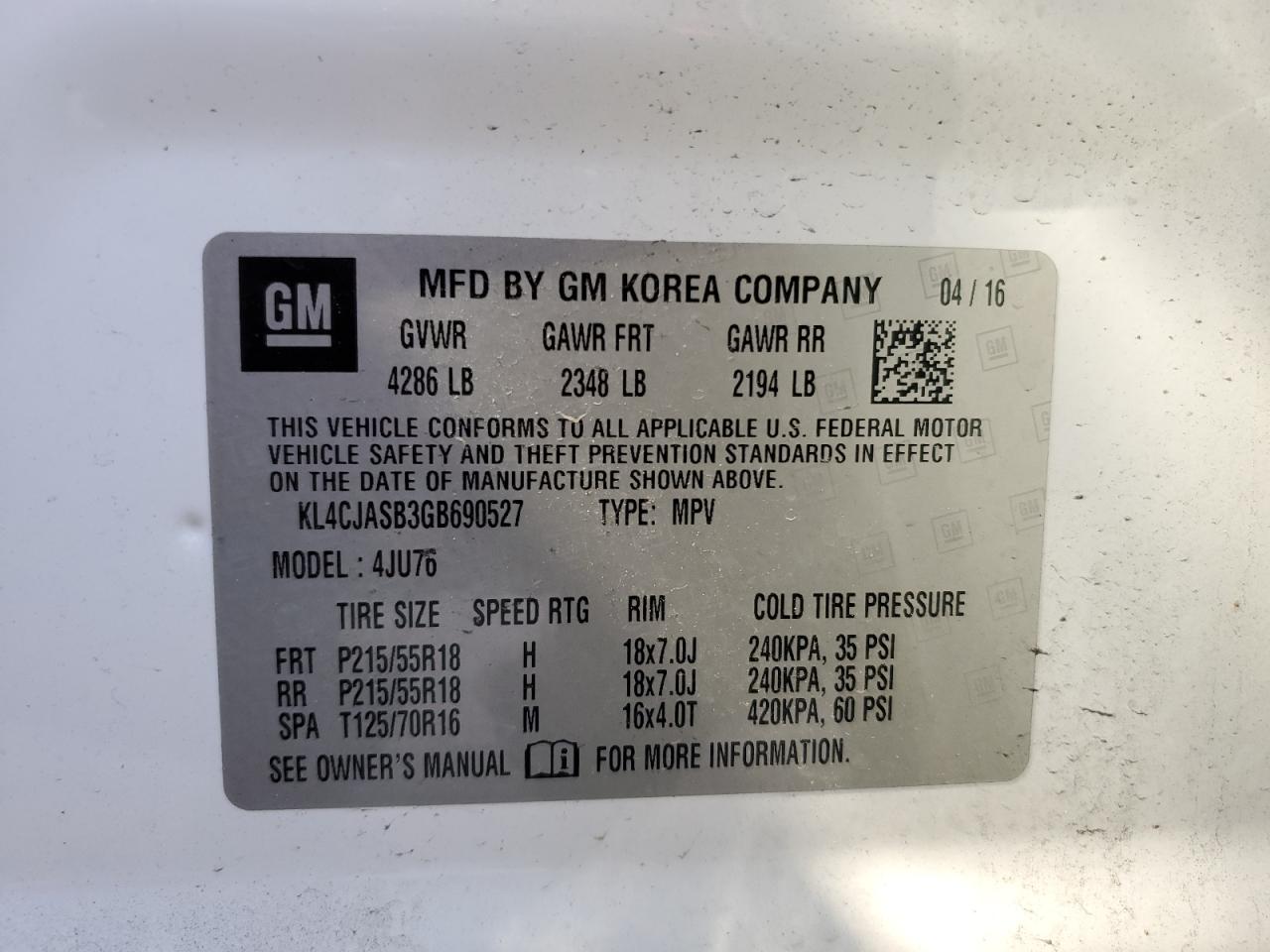 2016 BUICK ENCORE photo 25