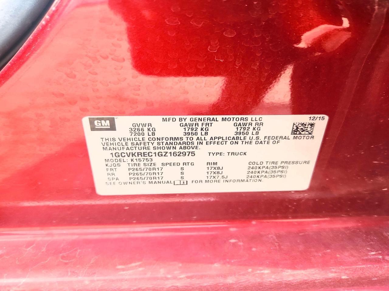 2016 CHEVROLET SILVERADO K1500 LT photo 23