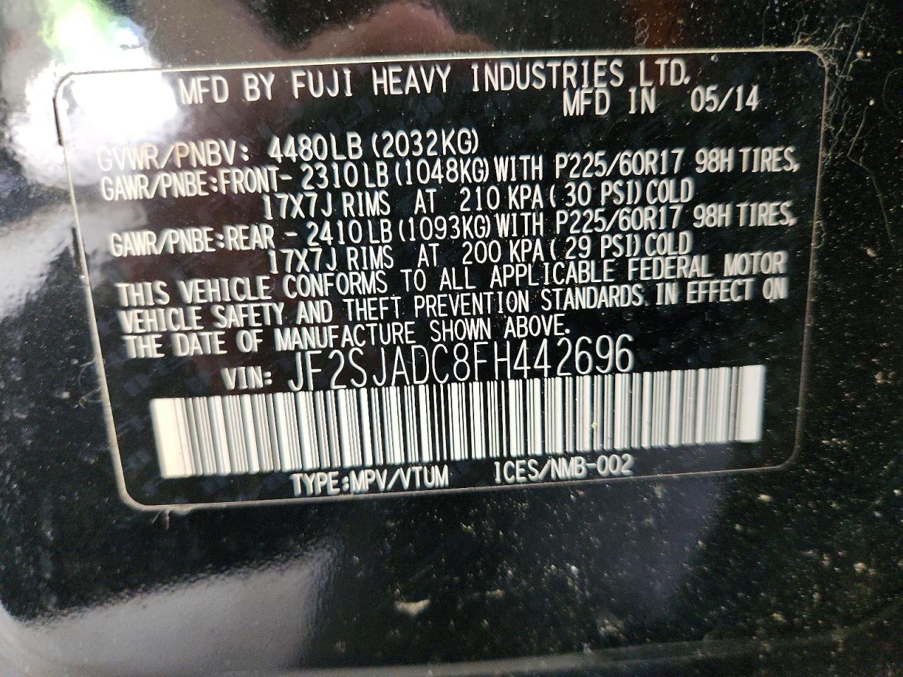 2015 SUBARU FORESTER 2.5I PREMIUM photo 25