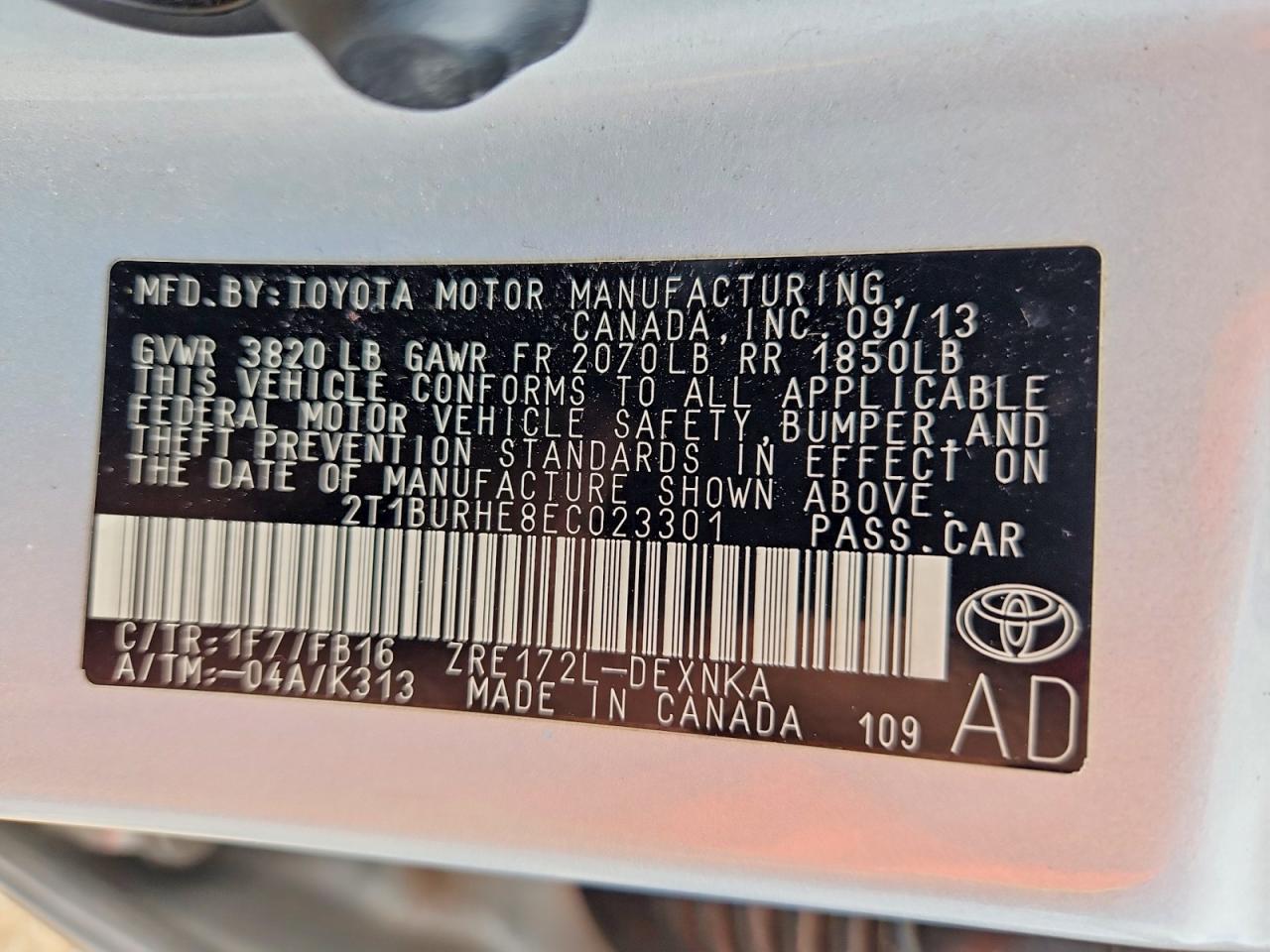 2014 TOYOTA COROLLA LE photo 23