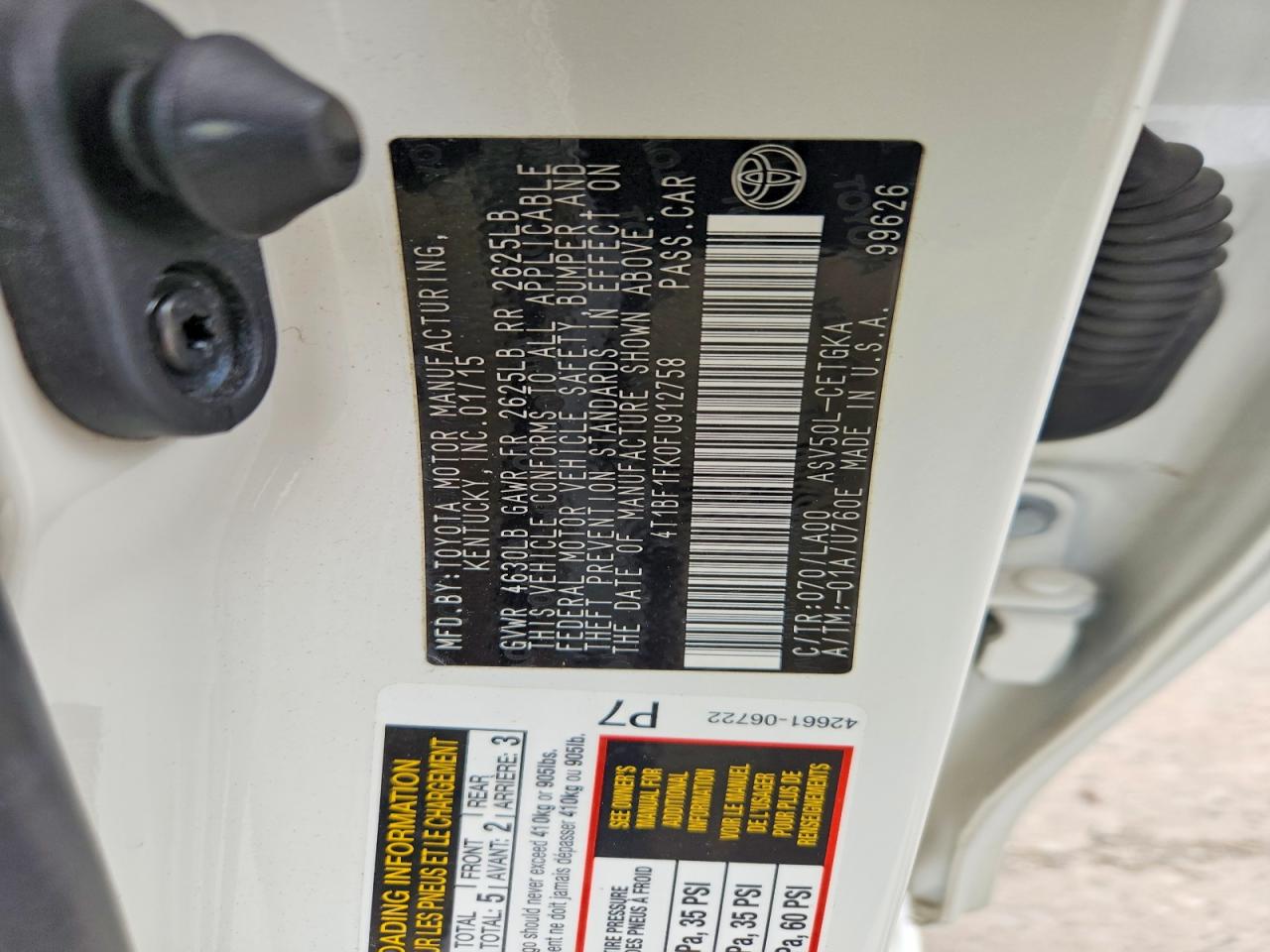 2015 TOYOTA CAMRY XLE photo 13