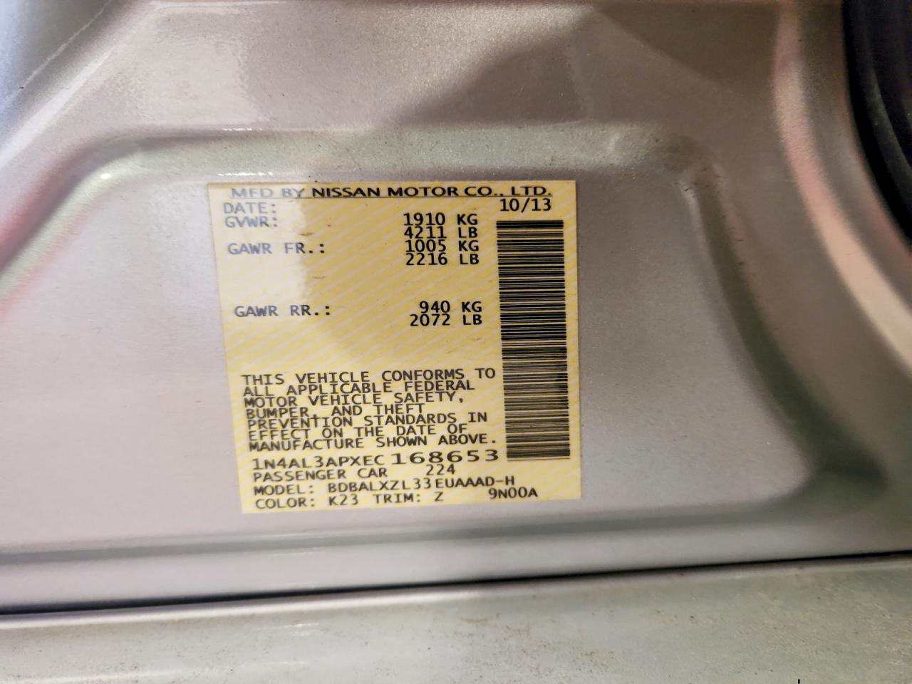 2014 NISSAN ALTIMA 2.5 photo 23