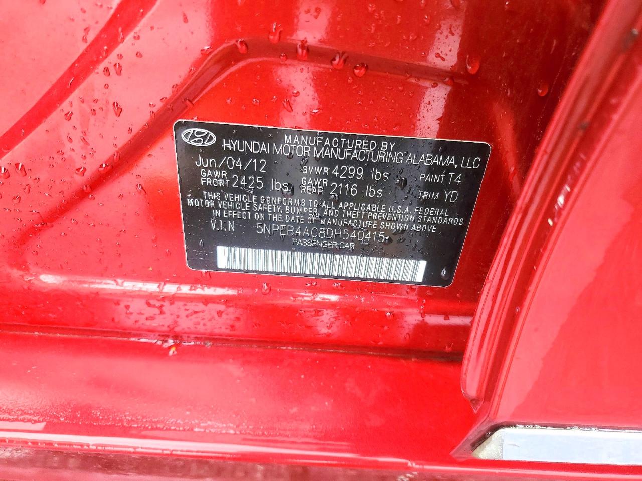 2013 HYUNDAI SONATA GLS photo 23