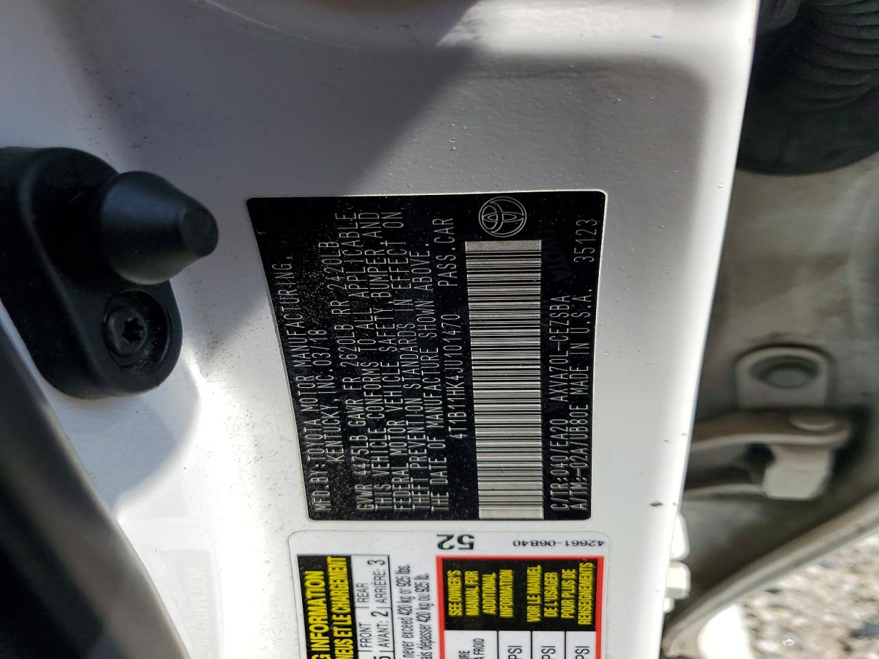 2018 TOYOTA CAMRY SE photo 13
