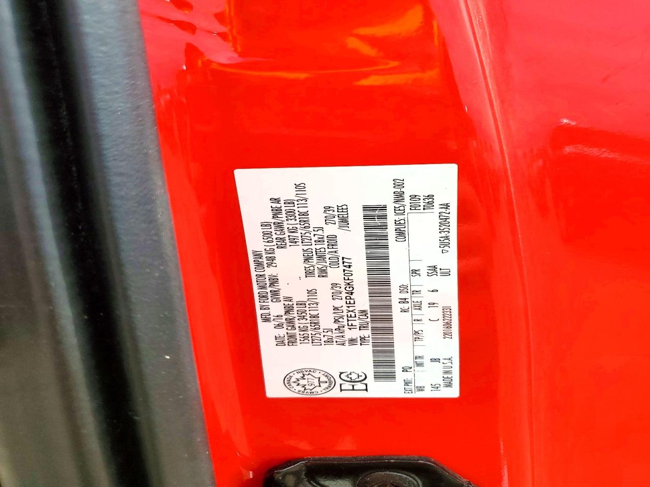 2016 FORD F150 SUPER CAB photo 12