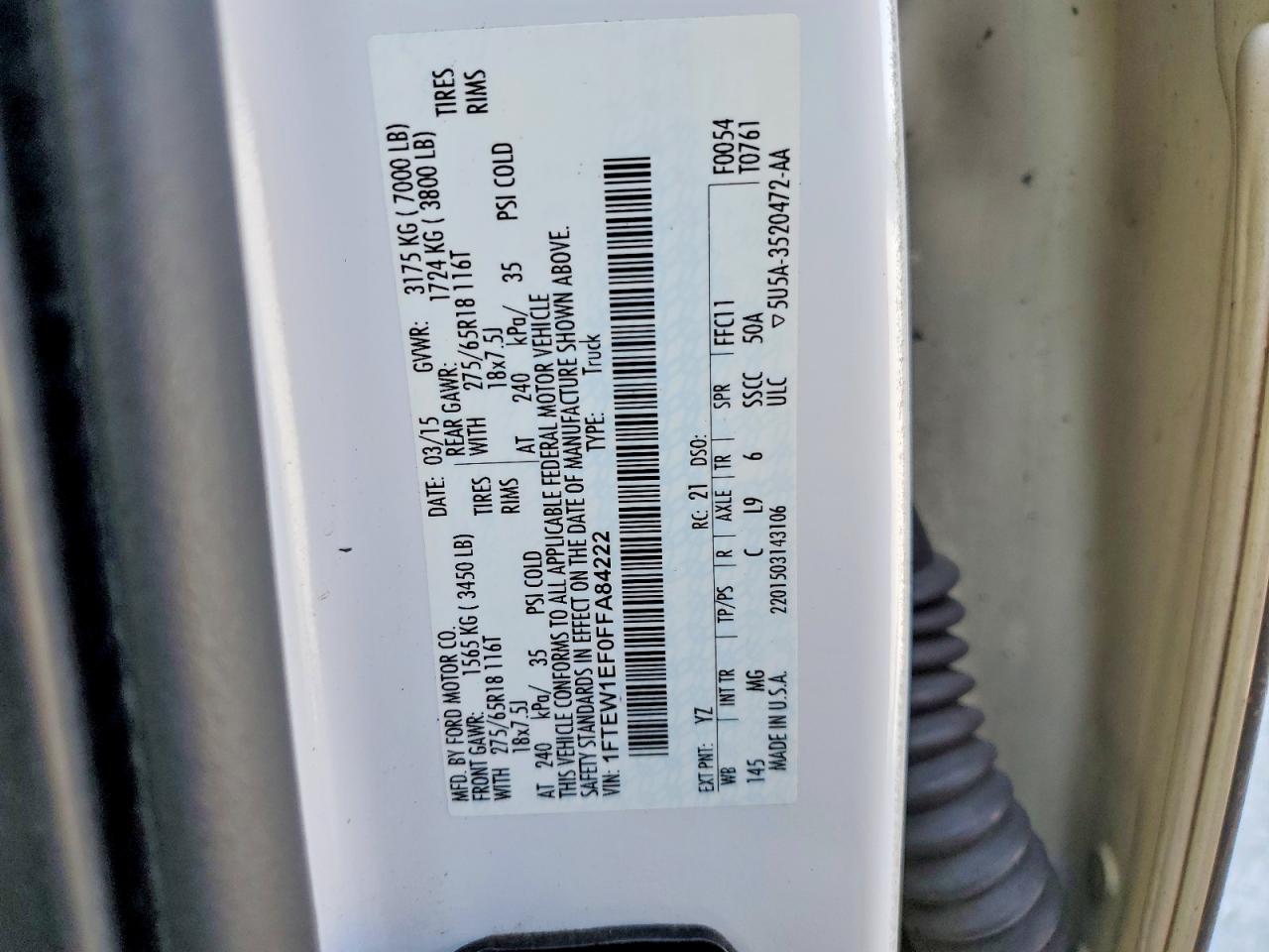 2015 FORD F150 SUPERCREW photo 34