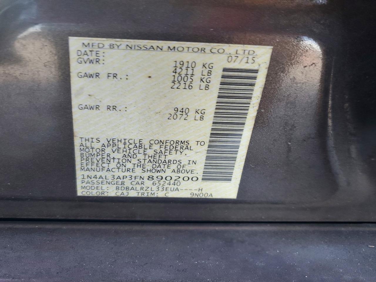 2015 NISSAN ALTIMA 2.5 SL photo 25