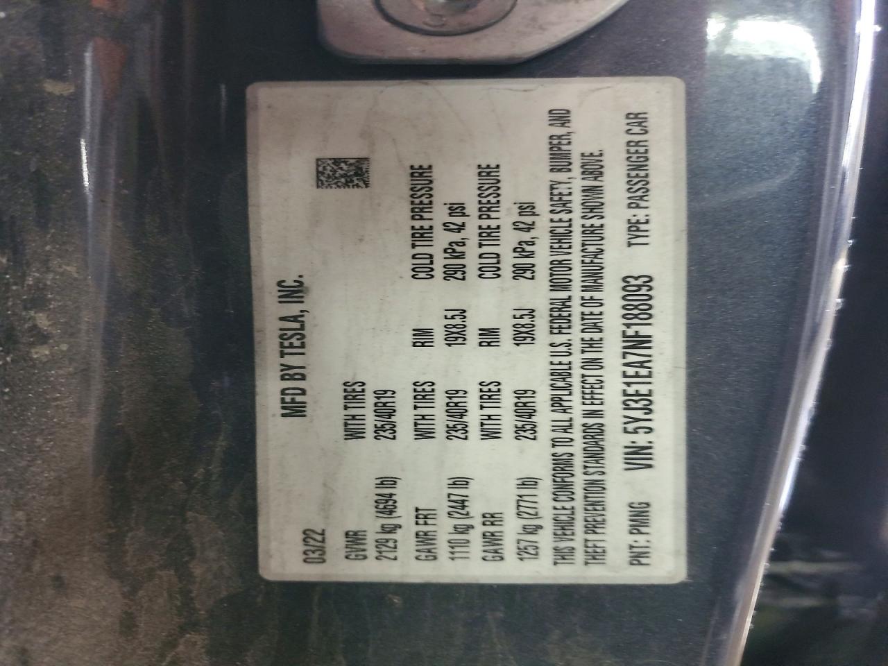 2022 TESLA MODEL 3 photo 23