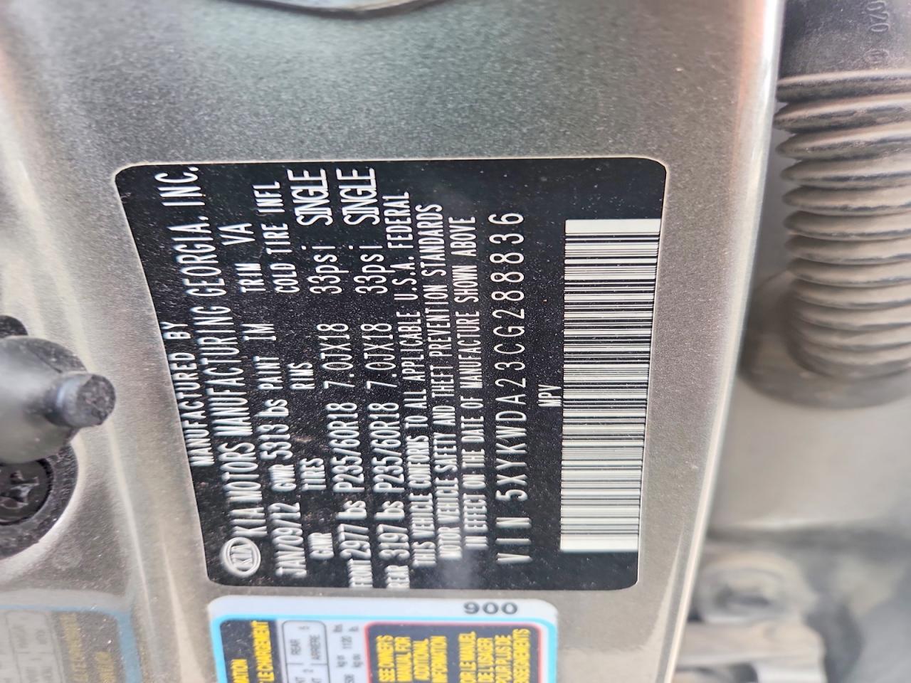 2012 KIA SORENTO SX photo 25