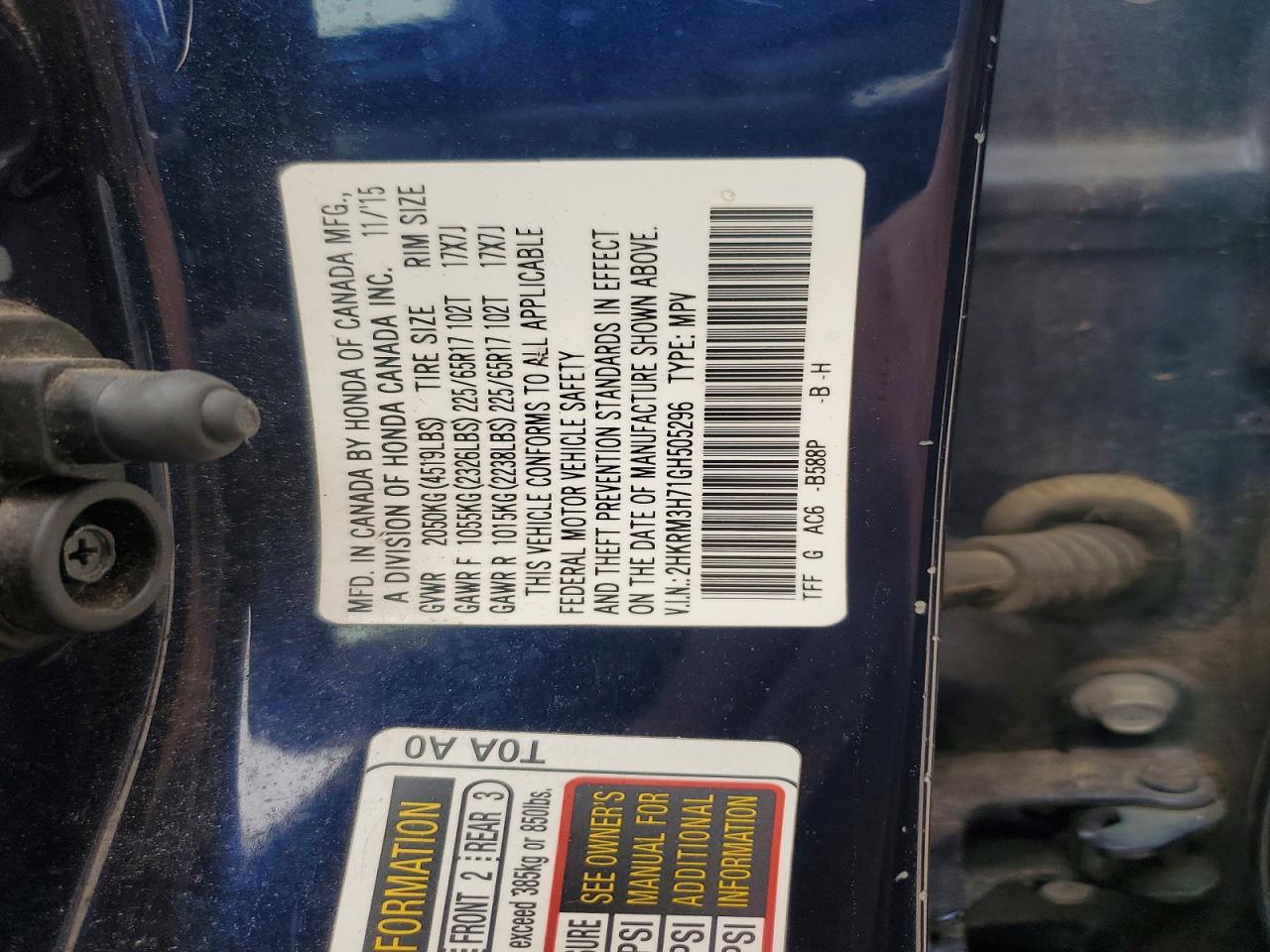 2016 HONDA CR-V EXL photo 25