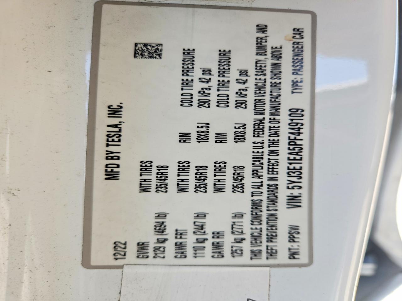 2023 TESLA MODEL 3 photo 27