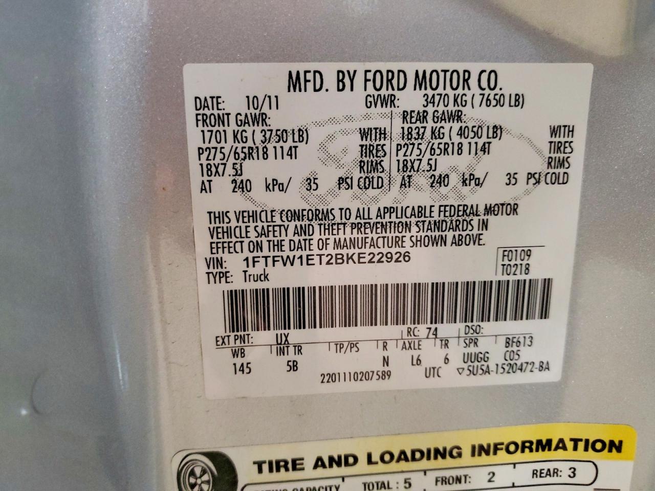 2011 FORD F150 SUPERCREW photo 25