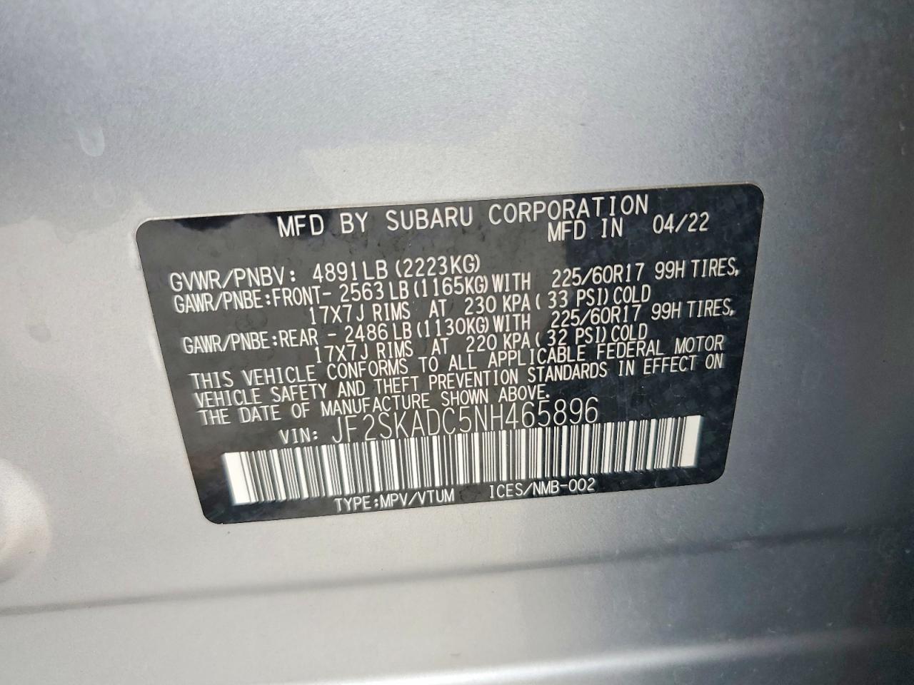 2022 SUBARU FORESTER PREMIUM photo 25