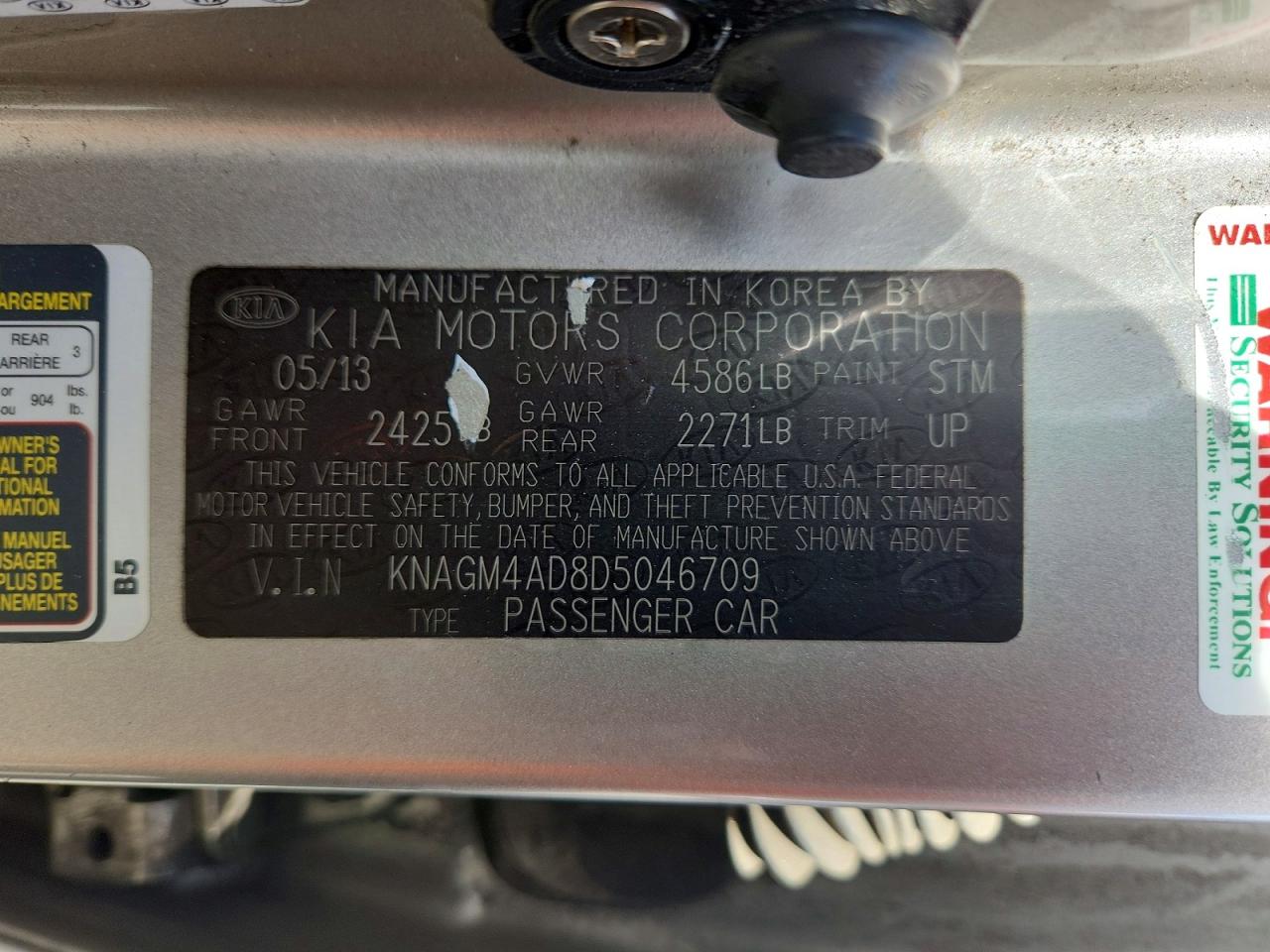 2013 KIA OPTIMA HYBRID photo 12