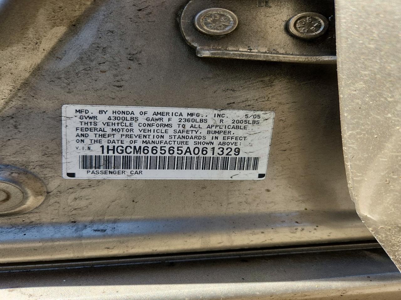 2005 HONDA ACCORD EX photo 12