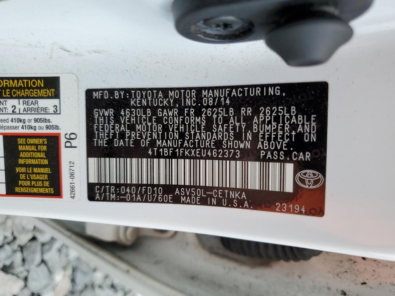 2014 TOYOTA CAMRY L photo 25