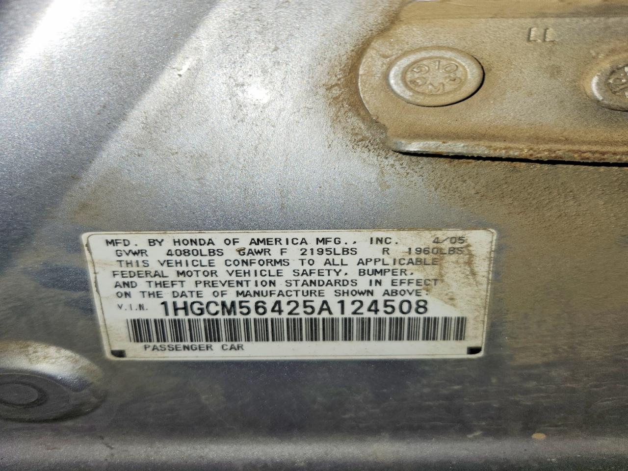 2005 HONDA ACCORD LX photo 34