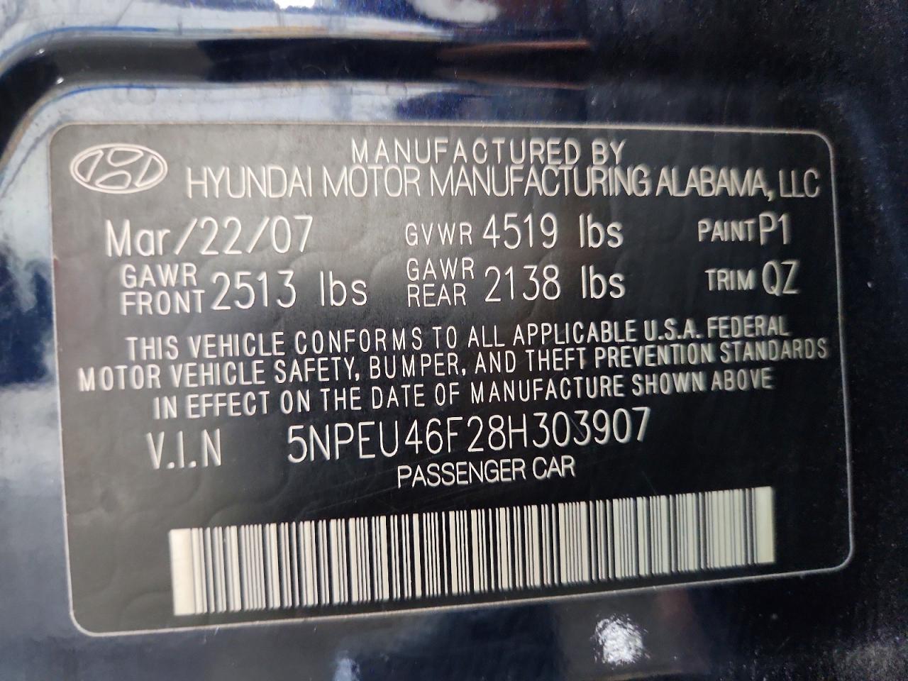 2008 HYUNDAI SONATA SE V6 photo 25