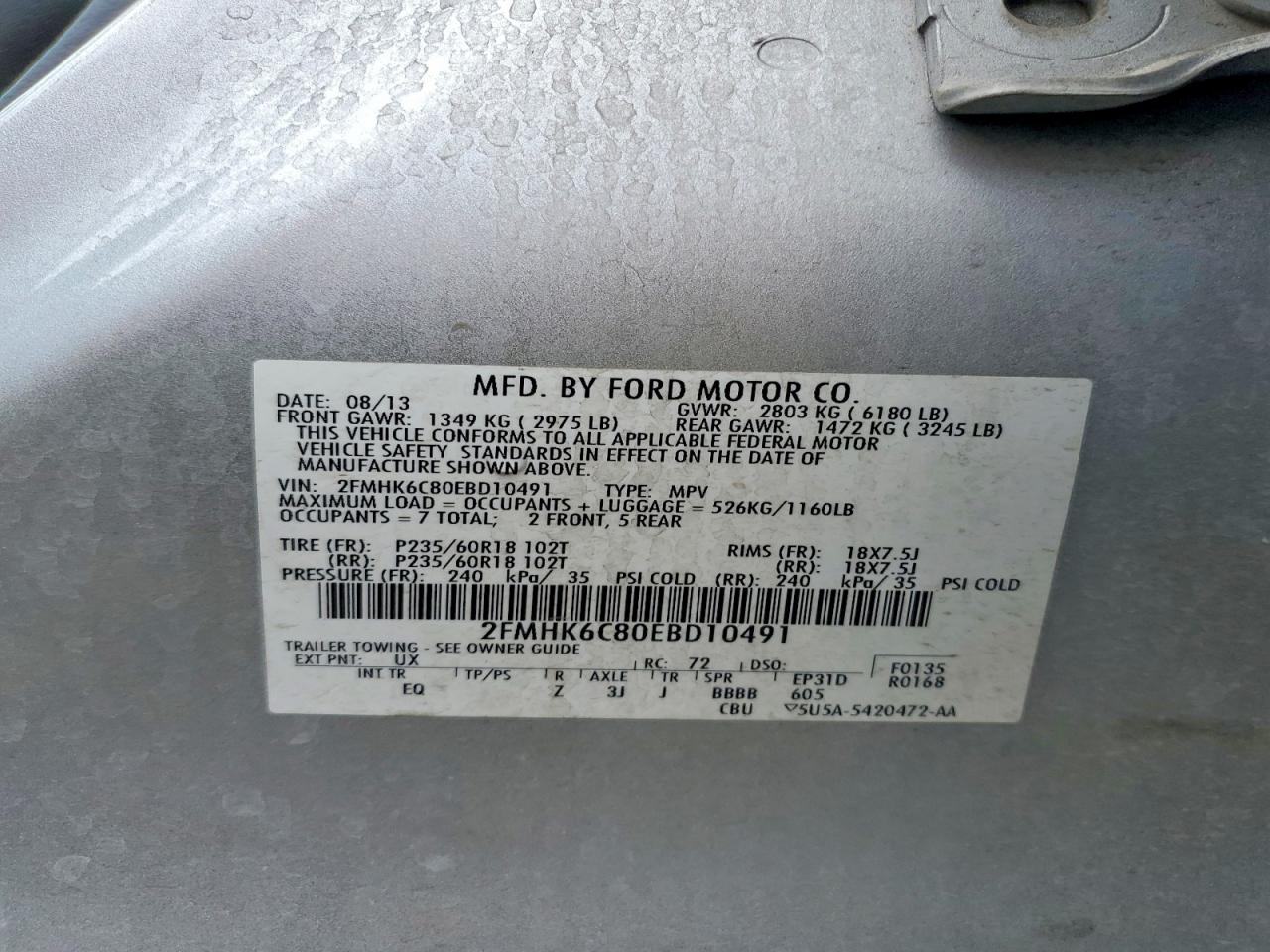 2014 FORD FLEX SEL photo 37